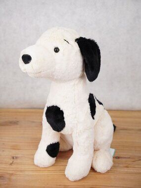 Jellycat Harper Pup Black & White Soft Stuffed Dog Toy 15" NWT Retired Rare